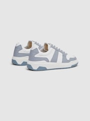 Reiss Airforce Blue Arlo Low Top Leather Trainers - Image 4 of 5