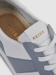 Reiss Airforce Blue Arlo Low Top Leather Trainers - Image 5 of 5