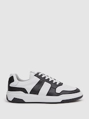 Reiss Black Arlo Low Top Leather Trainers - Image 1 of 5