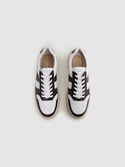 Reiss Brown Arlo Low Top Leather Trainers - Image 3 of 5