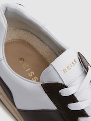 Reiss Brown Arlo Low Top Leather Trainers - Image 5 of 5