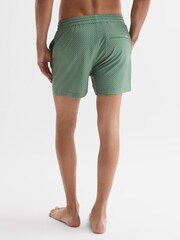 Reiss Bright Green/White Shape Printed Drawstring Swim Shorts - Image 6 of 8