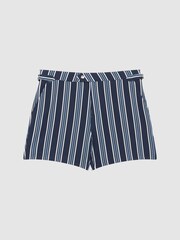 Reiss Navy Palm Striped Swim Shorts - Image 2 of 6