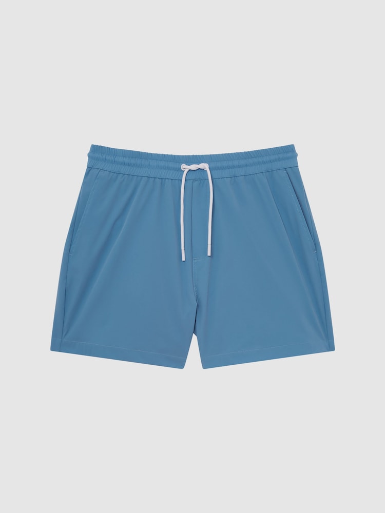 Reiss Royal Blue Beach Plain Drawstring Swim Shorts - Image 2 of 7 Reiss Royal Blue Beach Plain Drawstring Swim Shorts - Image 2 of 7