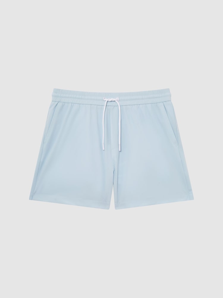 Zartblau - Reiss Beach Unifarbene Badehose mit Kordelzug - Bild 2 von 7