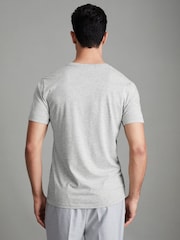 Reiss Grey Marl Dayton Cotton V-Neck T-Shirt - Image 4 of 7