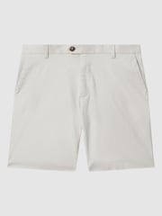 Reiss Chalk Wicket Cotton Chino Shorts with Stretch - Image 2 of 6
