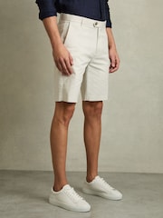 Reiss Chalk Wicket Cotton Chino Shorts with Stretch - Image 3 of 6