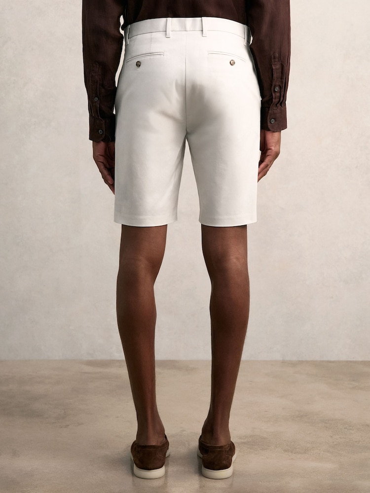 Reiss Chalk Wicket Cotton Chino Shorts with Stretch - Image 4 of 5