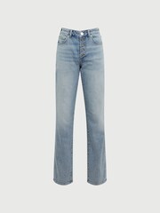 Reiss Light Blue Maisie Cropped Mid Rise Straight Leg Jeans - Image 2 of 5