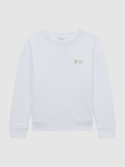 Reiss Ecru Positano Senior Cotton Crew Neck Jumper - Image 2 of 7