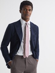 Reiss Soft Rose Asolo Silk Medallion Print Tie - Image 2 of 5