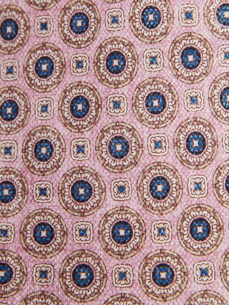 Reiss Soft Rose Asolo Silk Medallion Print Tie - Image 5 of 5