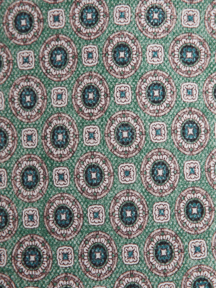 Reiss Sea Green Asolo Silk Medallion Print Tie - Image 5 of 5