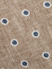 Reiss Oatmeal Melange Porto Silk Polka Dot Print Tie - Image 5 of 5