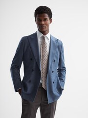 Reiss Oatmeal Melange Taranto Floral Medallion Printed Silk Tie - Image 2 of 5