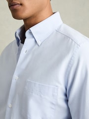 Reiss Soft Blue Greenwich Slim-Fit Button-Down Collar Cotton Oxford Shirt - Image 1 of 8