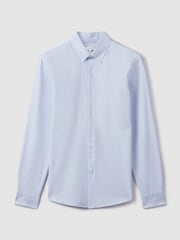 Reiss Soft Blue Greenwich Slim-Fit Button-Down Collar Cotton Oxford Shirt - Image 2 of 8
