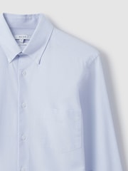 Reiss Soft Blue Greenwich Slim-Fit Button-Down Collar Cotton Oxford Shirt - Image 7 of 8