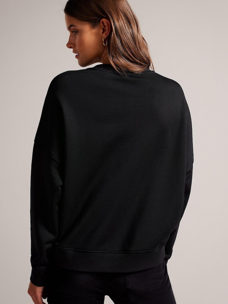 Ted Baker Genno Black Graphic Sweatshirt - Image 2 of 5