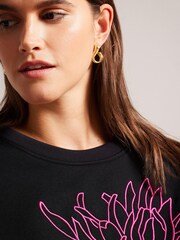 Ted Baker Genno Black Graphic Sweatshirt - Image 4 of 5