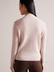 Ted Baker Pink Veolaa Mohair Cable Knit Sweater - Image 2 of 5