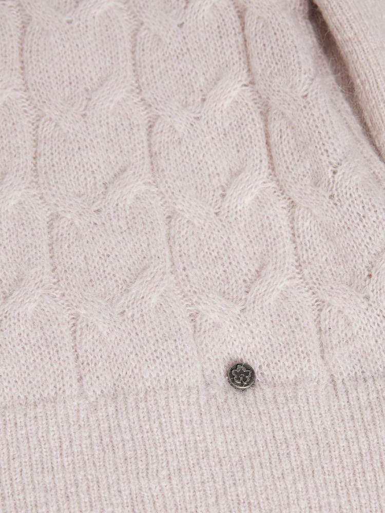 Ted Baker Pink Veolaa Mohair Cable Knit Sweater - Image 5 of 5
