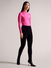 Ted Baker Livviah Velvet Skinny Leg Black Denim Trousers - Image 3 of 4