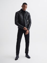 Veste en cuir Reiss Roland zippée - Image 1 de 7