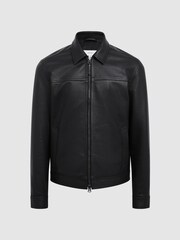 Veste en cuir Reiss Roland zippée - Image 2 de 7