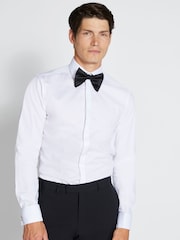 MOSS White Slim Fit Concealed Placket 100% Cotton Dress Shirt - Image 1 of 4