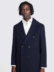 MOSS Blue Peacoat Coat Jacket - Image 1 of 4