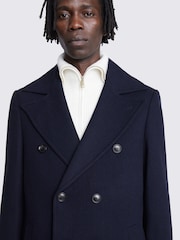 MOSS Blue Peacoat Coat Jacket - Image 3 of 4