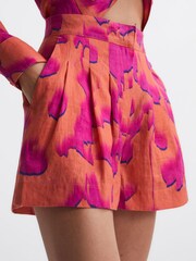 Reiss Orange Sky Linen Printed Shorts - Image 4 of 5