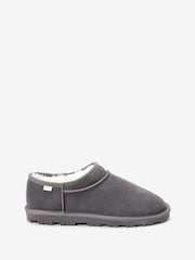 Gris - Pantuflas estilo botín con forro de piel sintética de ante - Imagen 2 de 6