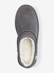 Gris - Pantuflas estilo botín con forro de piel sintética de ante - Imagen 4 de 6
