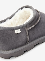 Gris - Pantuflas estilo botín con forro de piel sintética de ante - Imagen 5 de 6