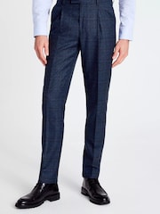 MOSS Tailored Fit Blue Check Suit: Trousers - Image 1 of 3
