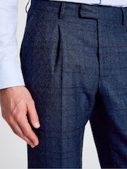 MOSS Tailored Fit Blue Check Suit: Trousers - Image 3 of 3