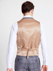 MOSS x Barberis Tailored Fit Grey Chech Suit Waistcoat - Image 2 of 3
