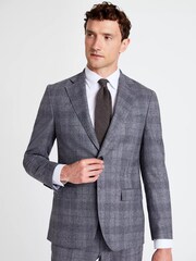MOSS x Barberis Tailored Fit Grey Check Suit: Jacket - Image 1 of 5
