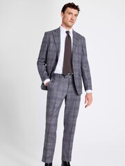 MOSS x Barberis Tailored Fit Grey Check Suit: Jacket - Image 4 of 5