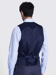 MOSS Blue Tailored Fit Check Waistcoat - Image 2 of 4