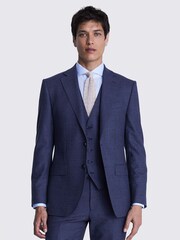 MOSS Blue Tailored Fit Check Jacket - Image 1 of 8