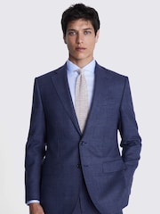 MOSS Blue Tailored Fit Check Jacket - Image 6 of 8