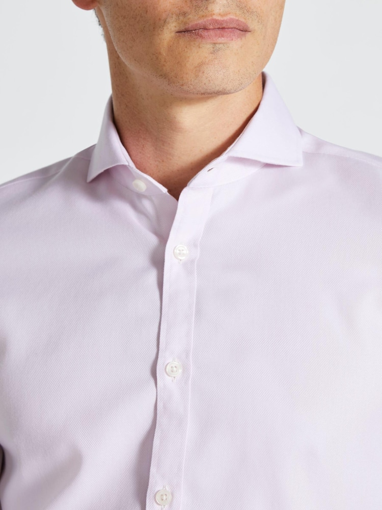 MOSS Pink Slim Oxford Non Iron 100% Cotton Shirt - Image 2 of 3