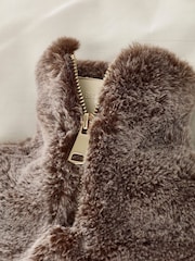 Mink Brown Faux Faur Monogram Hot Water Bottle - Image 2 of 4