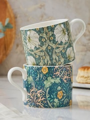 Spode Set of 2 Morris & Co. Seaweed Mugs - Image 1 of 6
