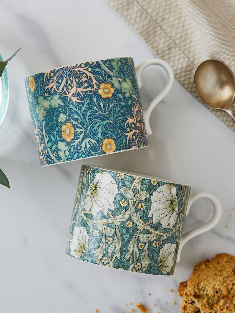 Spode Set of 2 Morris & Co. Seaweed Mugs - Image 2 of 6