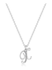 Beaverbrooks Sterling Silver Cubic Zirconia Initial Pendant - Image 1 of 3